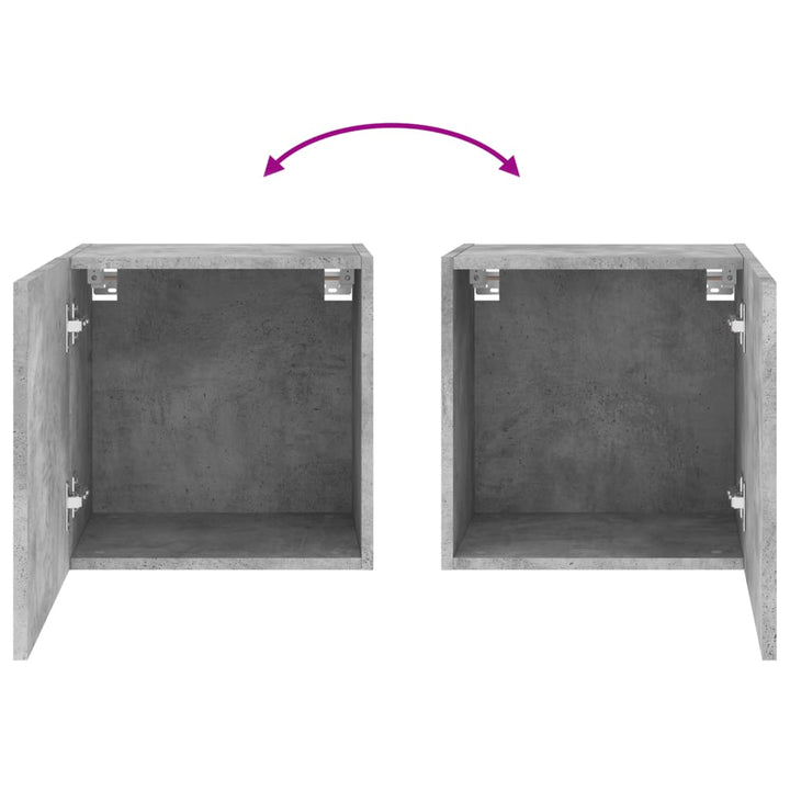 væghængt tv-bord 40,5x30x40 cm konstrueret træ betongrå