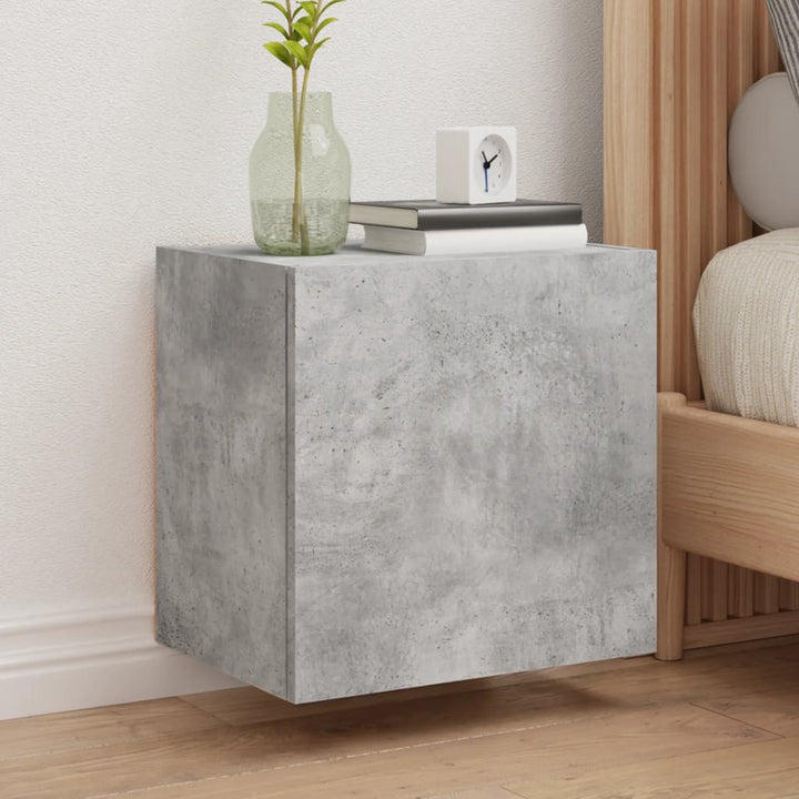 væghængt tv-bord 40,5x30x40 cm konstrueret træ betongrå