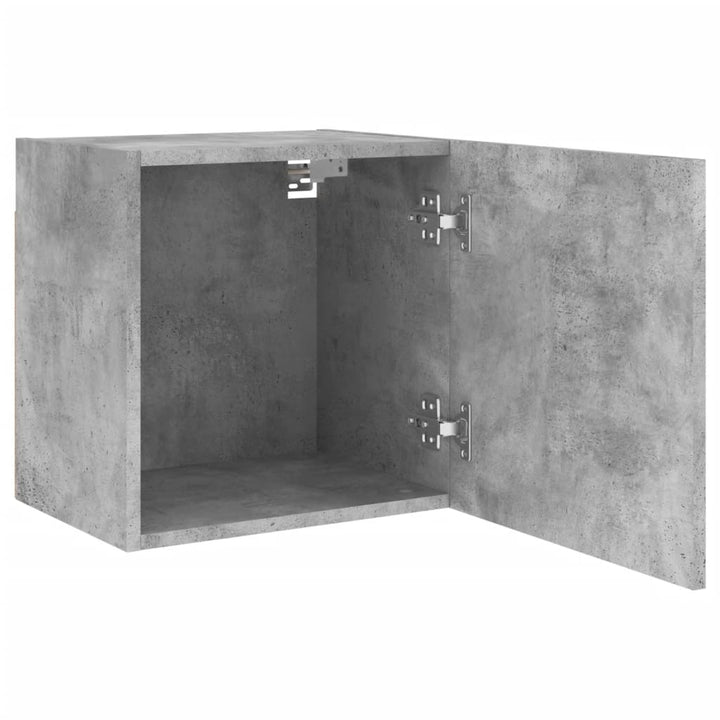væghængt tv-bord 2 stk. 40,5x30x40 cm konstrueret træ betongrå