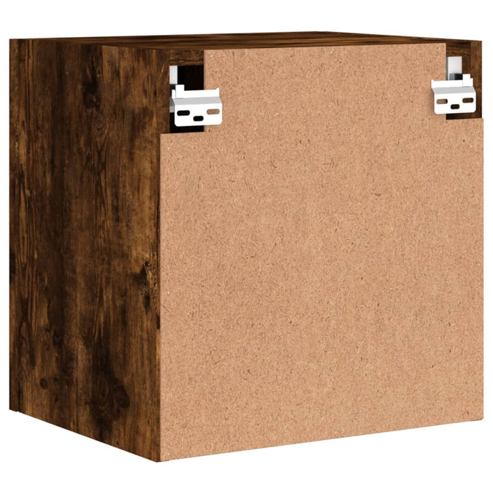 væghængt tv-bord 40,5x30x40 cm konstrueret træ røget egetræ