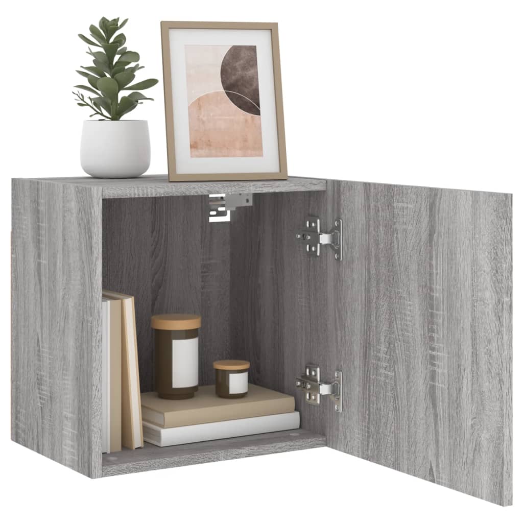 væghængt tv-bord 40,5x30x40 cm konstrueret træ grå sonoma-eg