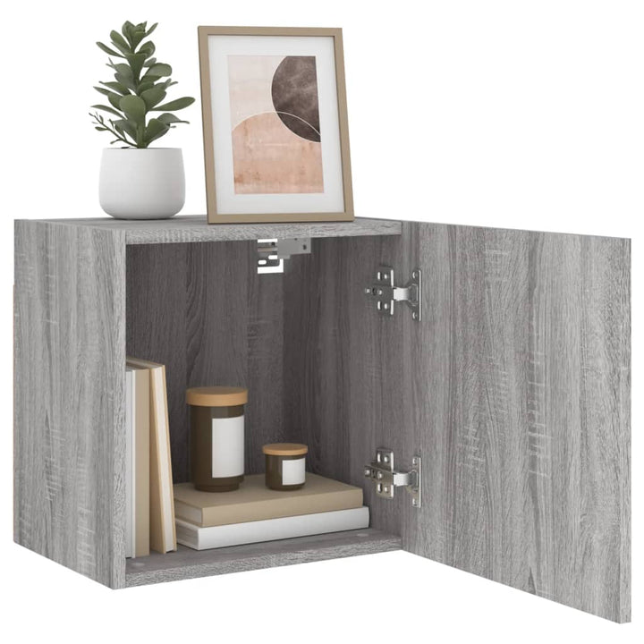 væghængt tv-bord 40,5x30x40 cm konstrueret træ grå sonoma-eg