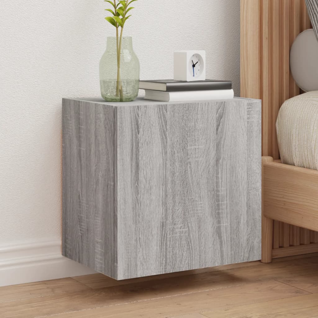 væghængt tv-bord 40,5x30x40 cm konstrueret træ grå sonoma-eg