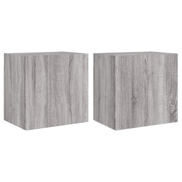tv-bord til væg 2 stk. 40,5x30x40 cm konstrueret træ grå sonoma