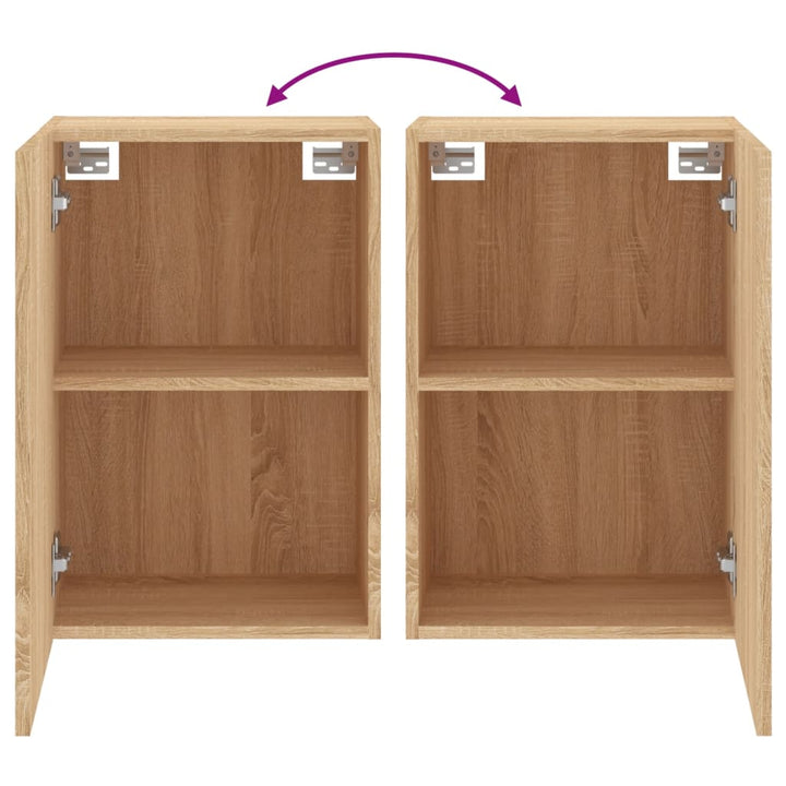 væghængt tv-bord 40,5x30x60 cm konstrueret træ sonoma-eg