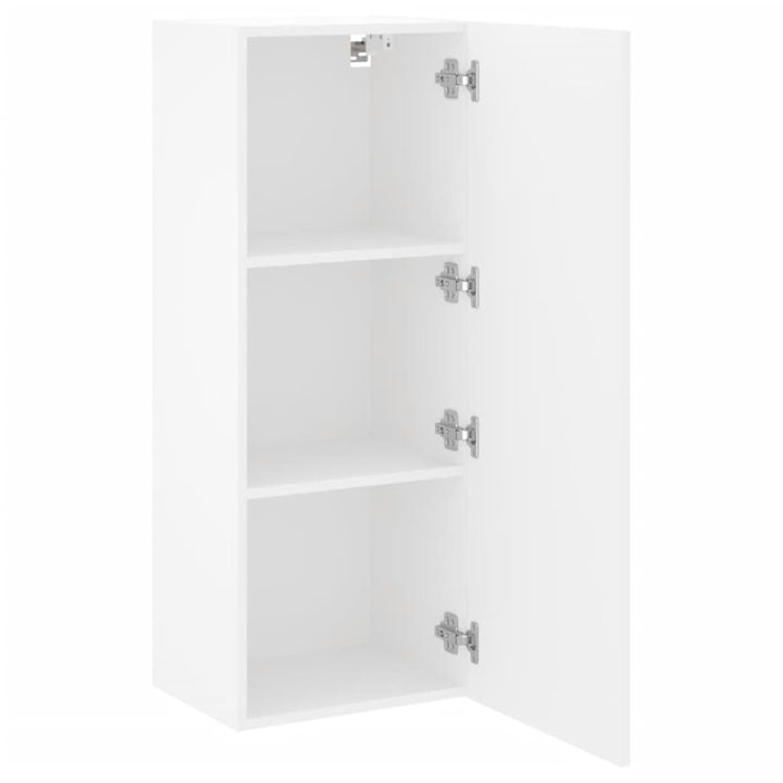 væghængt tv-bord 40,5x30x102 cm konstrueret træ hvid