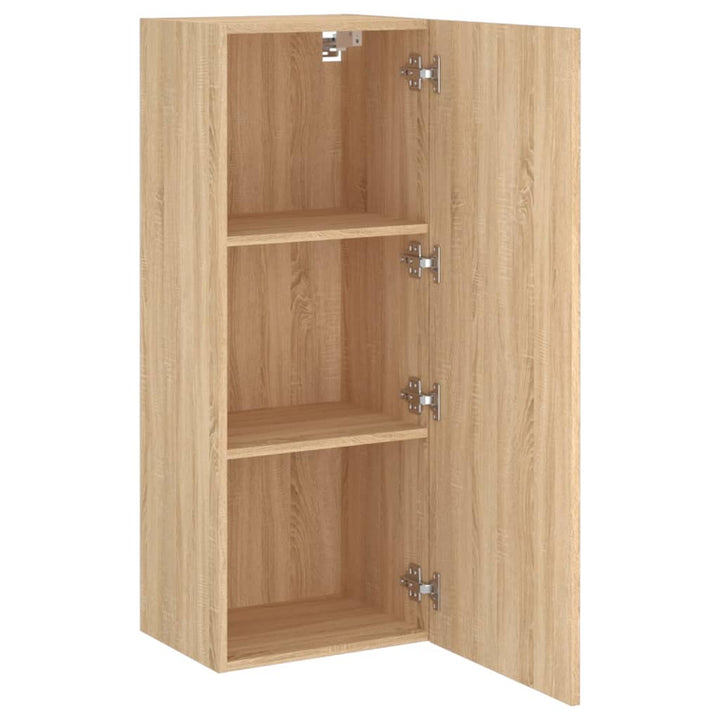 væghængt tv-bord 40,5x30x102 cm konstrueret træ sonoma-eg