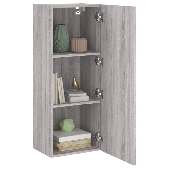 væghængt tv-bord 40,5x30x102 cm konstrueret træ grå sonoma-eg