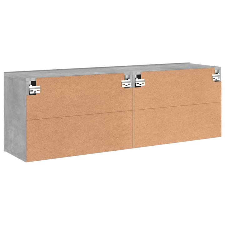 væghængte tv-borde 2 stk. 60x30x41 cm betongrå