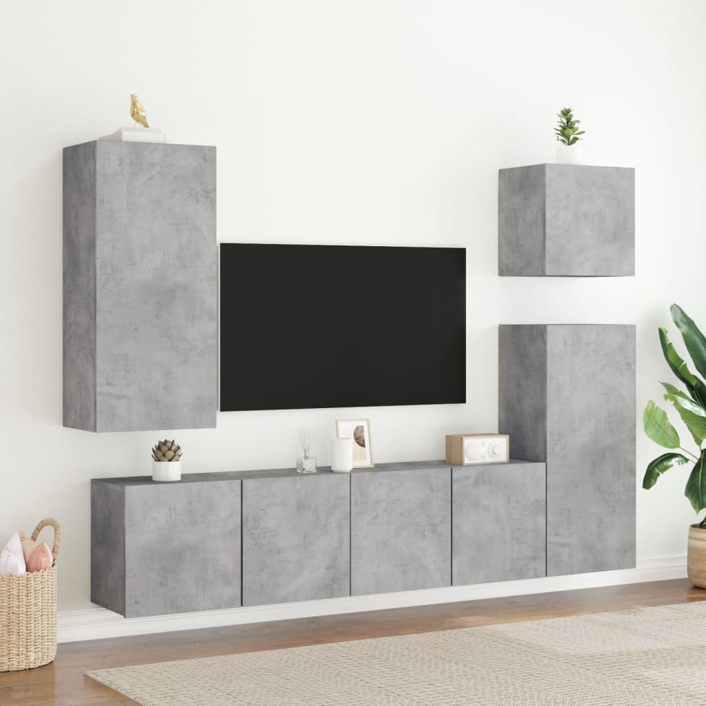 væghængte tv-borde 2 stk. 80x30x41 cm betongrå