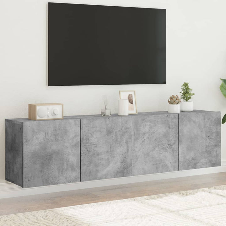 væghængte tv-borde 2 stk. 80x30x41 cm betongrå