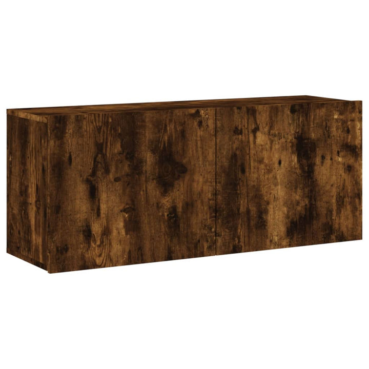 væghængt tv-bord 100x30x41 cm røget egetræsfarve