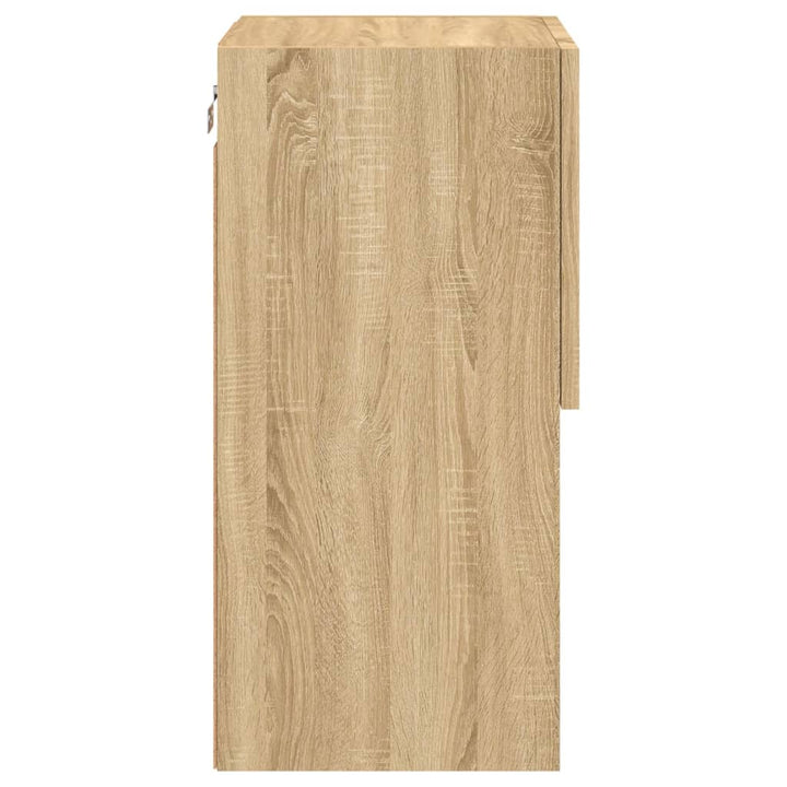 tv-borde med LED-lys 2 stk. 30,5x30x60 cm sonoma-eg