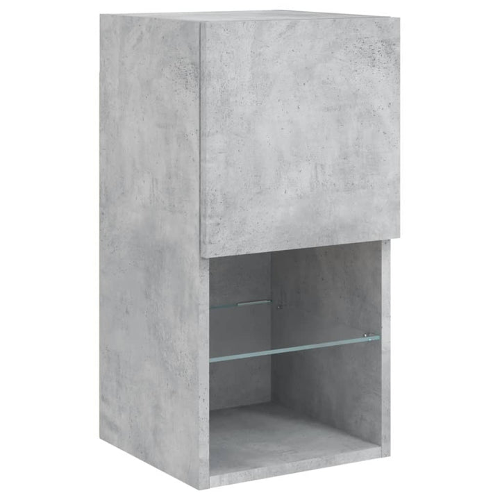 tv-borde med LED-lys 2 stk. 30,5x30x60 cm betongrå