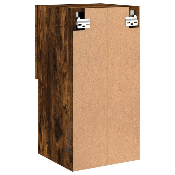 tv-borde med LED-lys 2 stk. 30,5x30x60 cm røget egetræsfarve