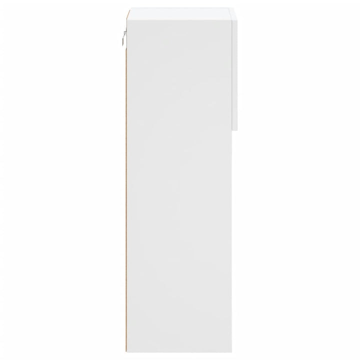 tv-bord med LED-lys 30,5x30x90 cm hvid
