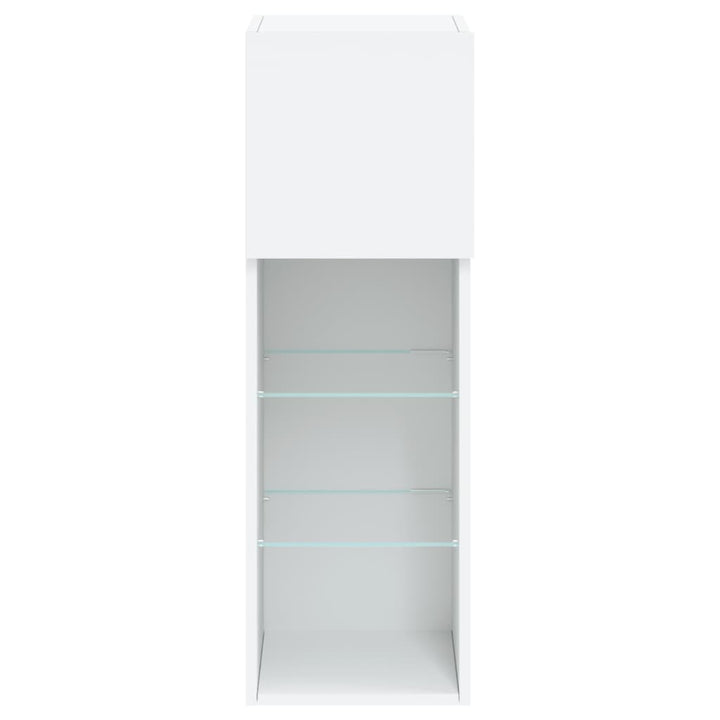 tv-borde 2 stk. med LED-lys 30,5x30x90 cm hvid