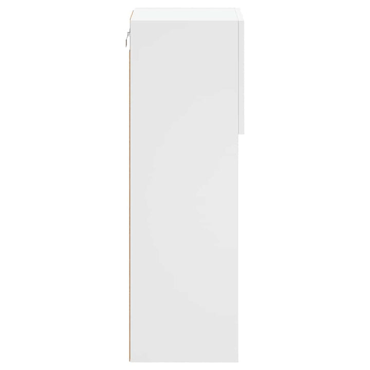 tv-borde 2 stk. med LED-lys 30,5x30x90 cm hvid