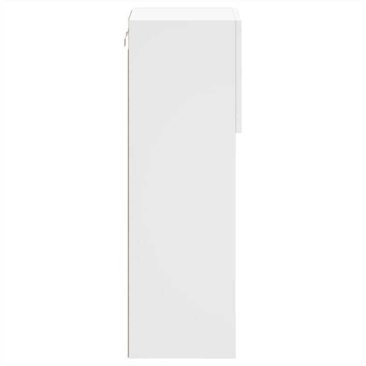 tv-borde 2 stk. med LED-lys 30,5x30x90 cm hvid