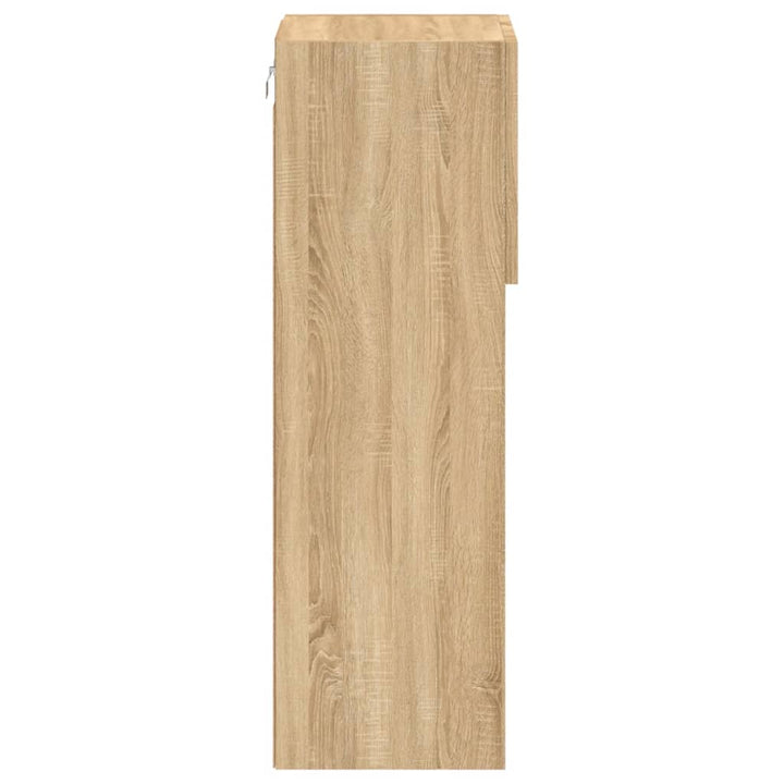 tv-bord med LED-lys 30,5x30x90 cm sonoma-eg