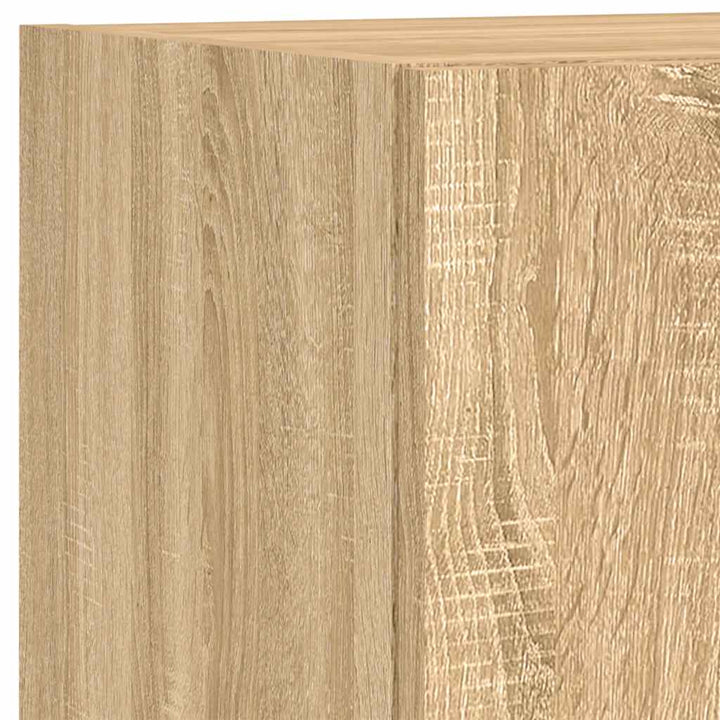 tv-borde 2 stk. med LED-lys 30,5x30x90 cm sonoma-eg