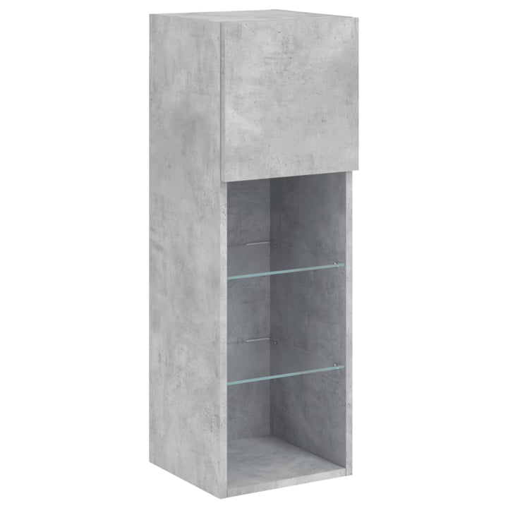 tv-borde 2 stk. med LED-lys 30,5x30x90 cm betongrå