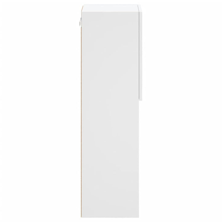 tv-bord med LED-lys 30,5x30x102 cm hvid