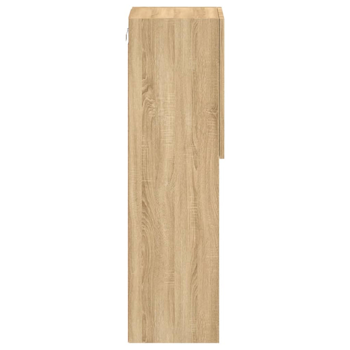 tv-bord med LED-lys 30,5x30x102 cm sonoma-eg