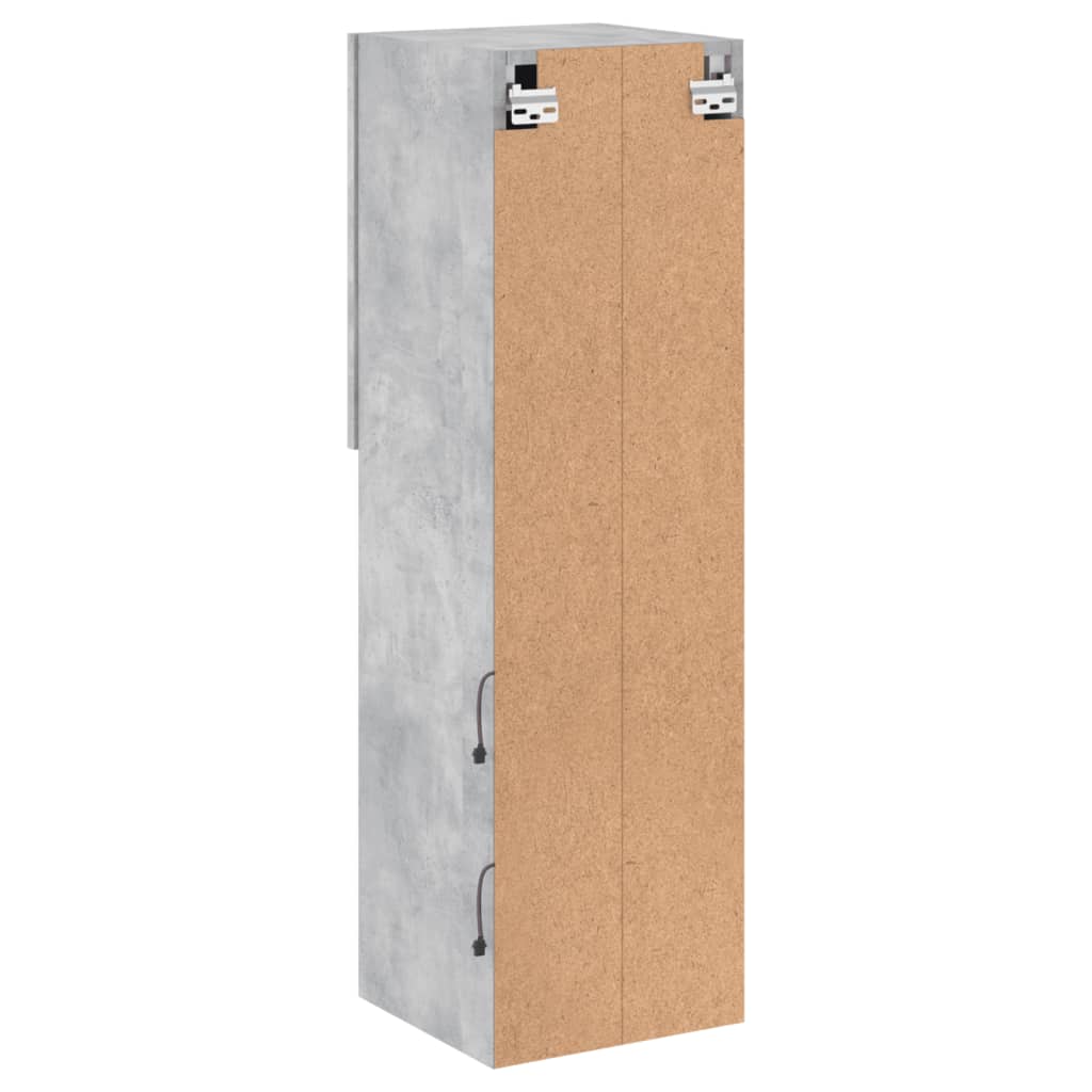 tv-borde 2 stk. med LED-lys 30,5x30x102 cm betongrå