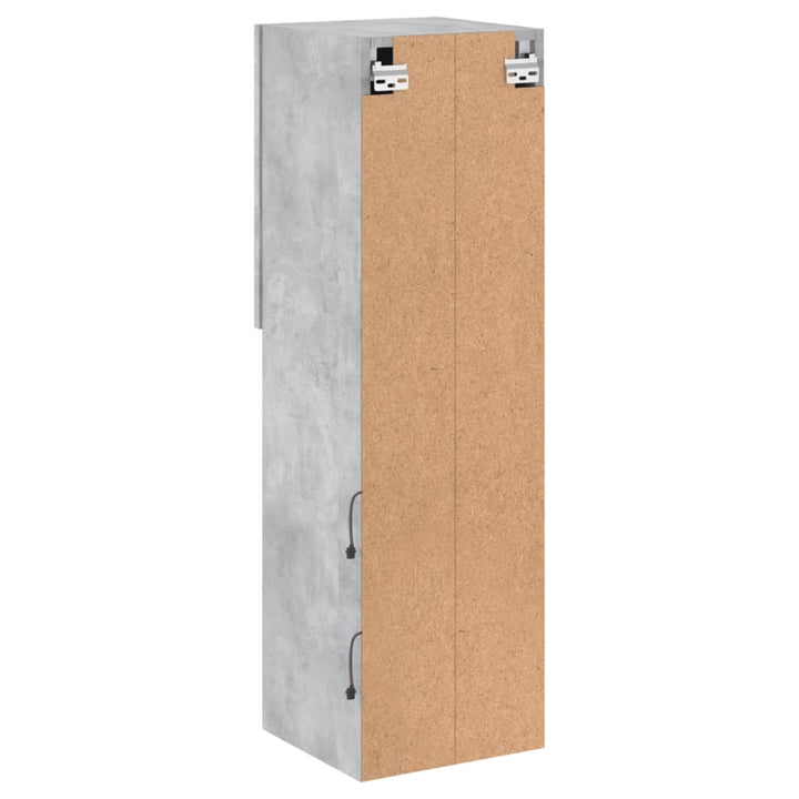 tv-borde 2 stk. med LED-lys 30,5x30x102 cm betongrå