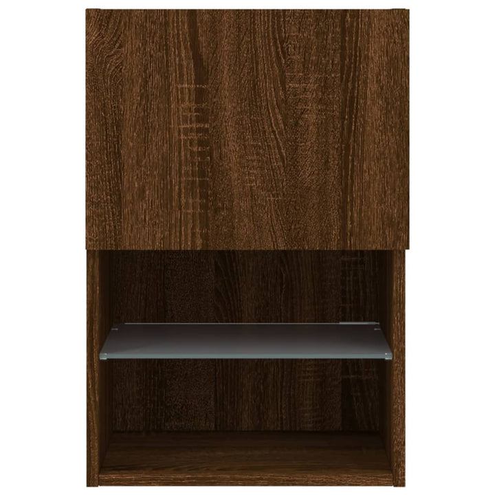tv-bord med LED-lys 40,5x30x60 cm brun egetræsfarve