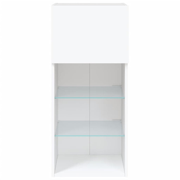 tv-bord med LED-lys 40,5x30x60 cm hvid