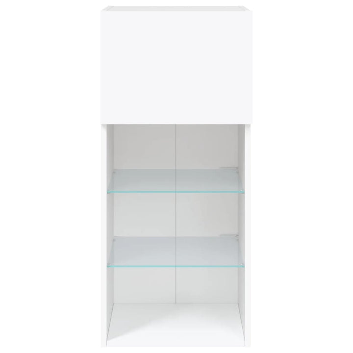 tv-borde med LED-lys 2 stk. 40,5x30x90 cm hvid