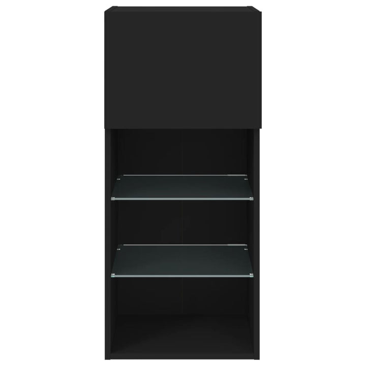tv-bord med LED-lys 40,5x30x60 cm sort