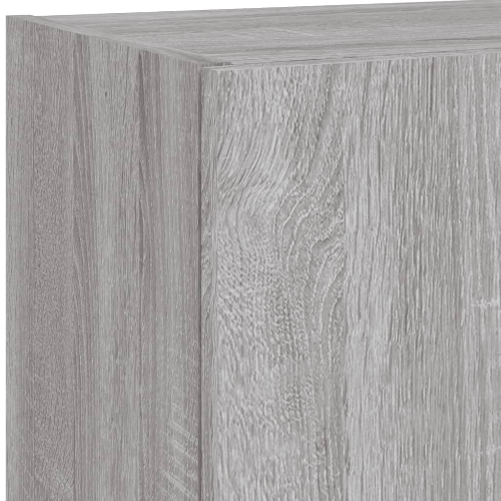 tv-borde 2 stk. med LED-lys 40,5x30x90 cm grå sonoma-eg