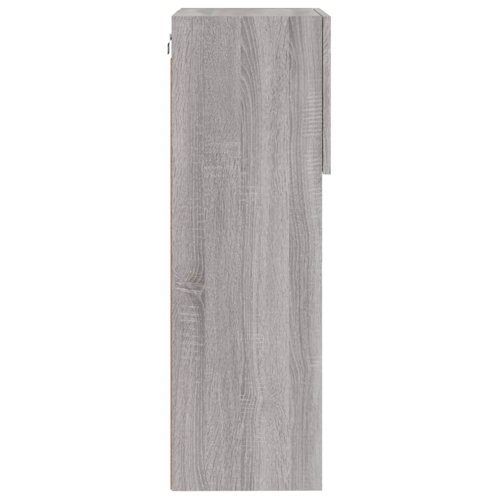 tv-borde 2 stk. med LED-lys 40,5x30x90 cm grå sonoma-eg