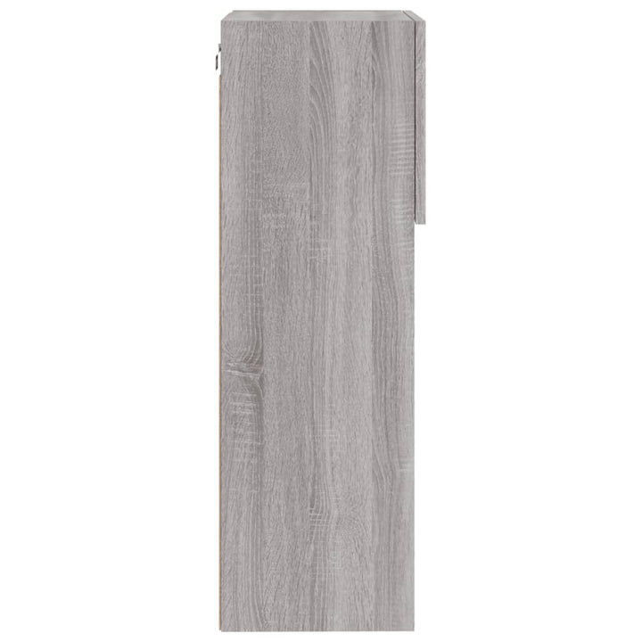 tv-borde 2 stk. med LED-lys 40,5x30x90 cm grå sonoma-eg