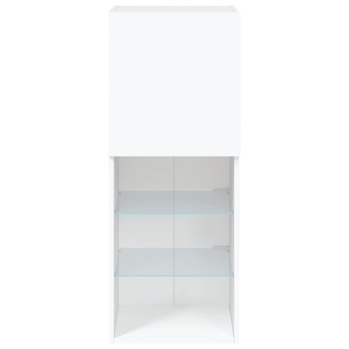 tv-bord med LED-lys 40,5x30x102 cm hvid