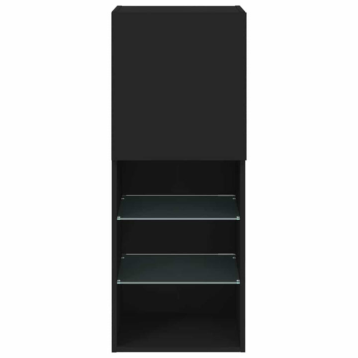 tv-bord med LED-lys 40,5x30x102 cm sort