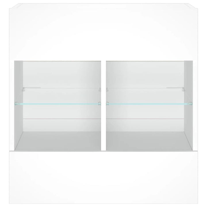 væghængt tv-bord med LED-lys 58,5x30x60,5 cm hvid