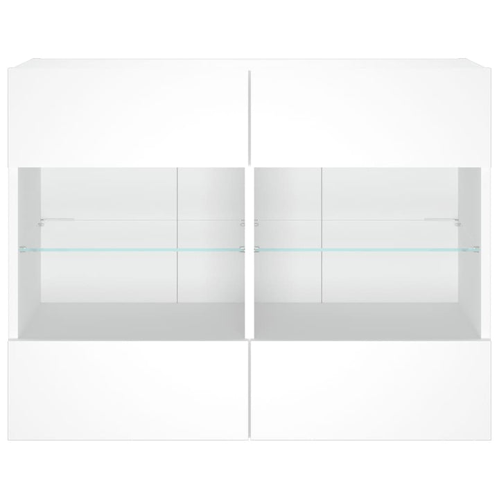 væghængt tv-bord med LED-lys 78,5x30x60,5 cm hvid