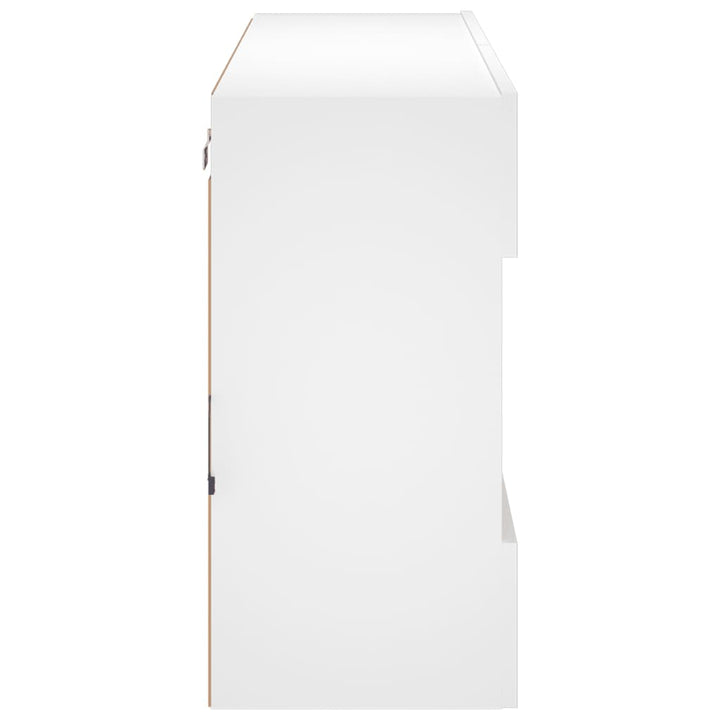væghængt tv-bord med LED-lys 98,5x30x60,5 cm hvid