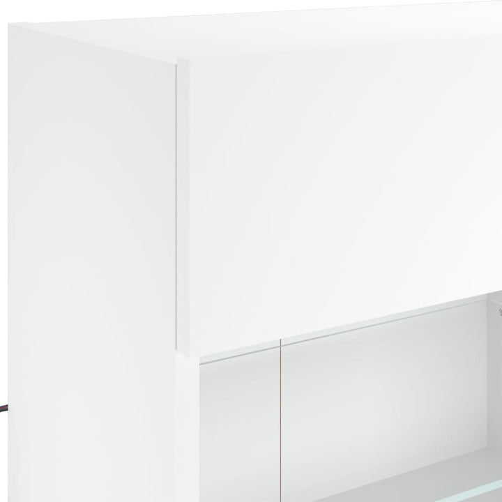 væghængt tv-bord med LED-lys 98,5x30x60,5 cm hvid