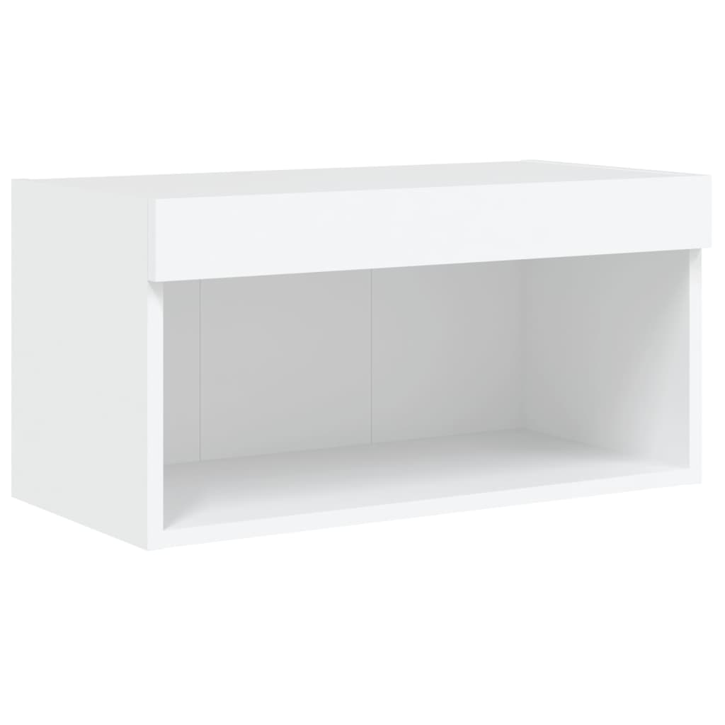 tv-bord med LED-lys 60x30x30 cm hvid