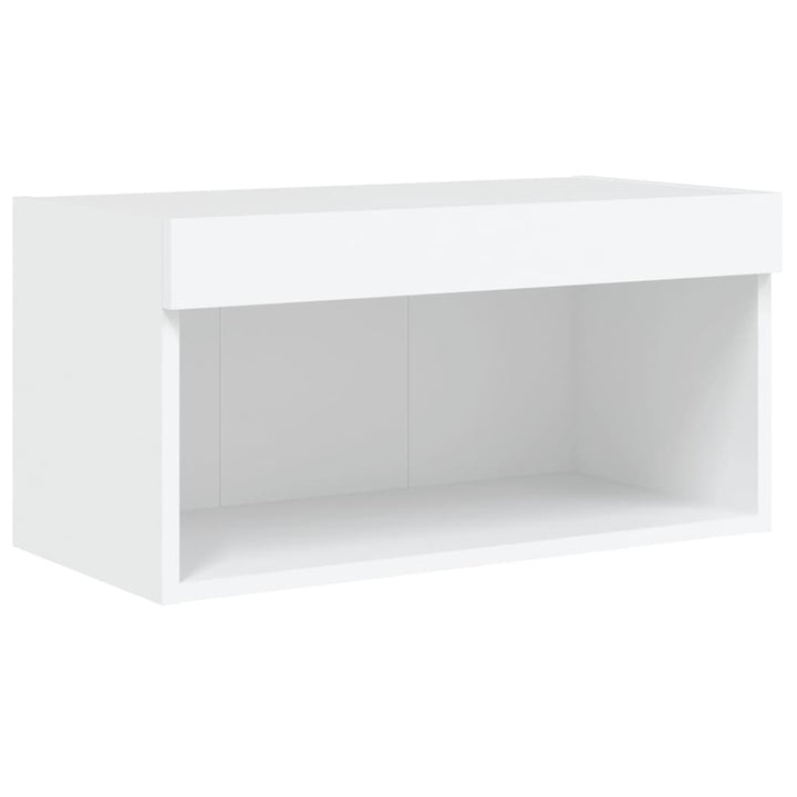 tv-bord med LED-lys 60x30x30 cm hvid