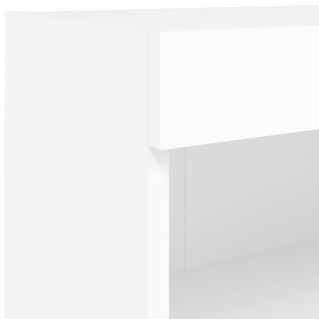 tv-bord med LED-lys 60x30x30 cm hvid