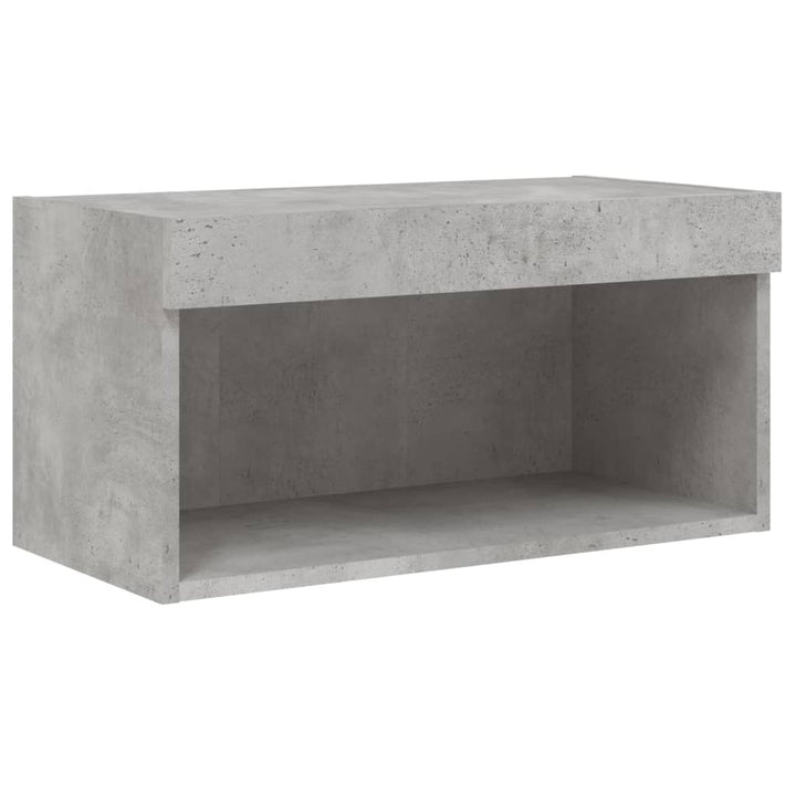 tv-bord med LED-lys 60x30x30 cm betongrå