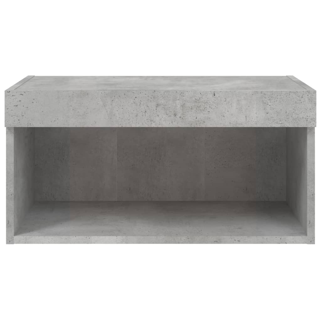tv-bord med LED-lys 60x30x30 cm betongrå