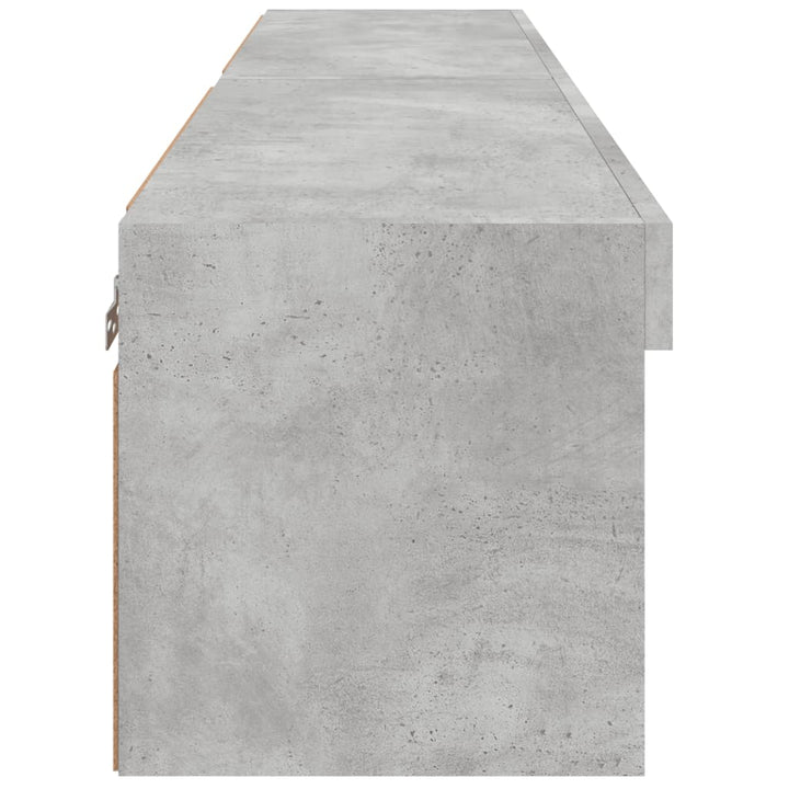 tv-borde med LED-lys 2 stk. 60x30x30 cm betongrå