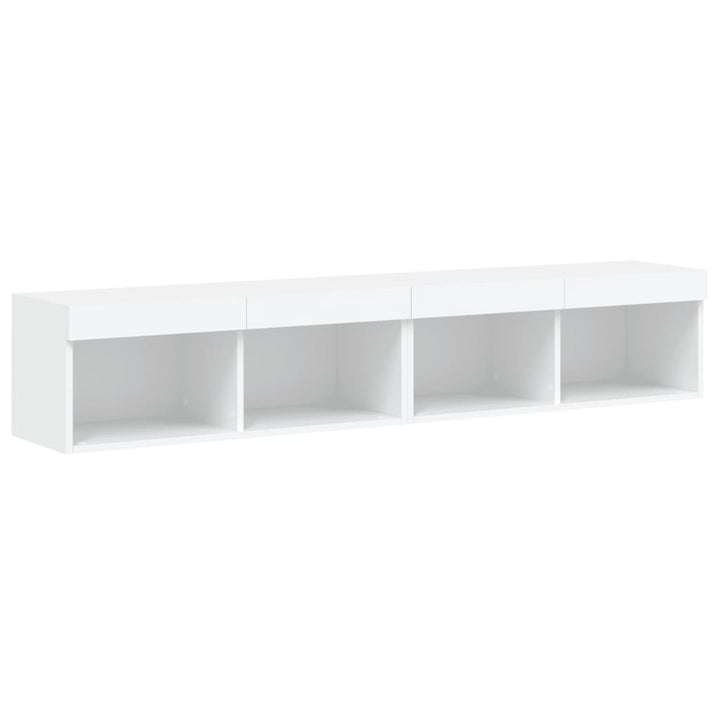tv-borde 2 stk. med LED-lys 80x30x30 cm hvid